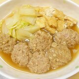 えのき入り肉団子と白菜・油揚げの煮物